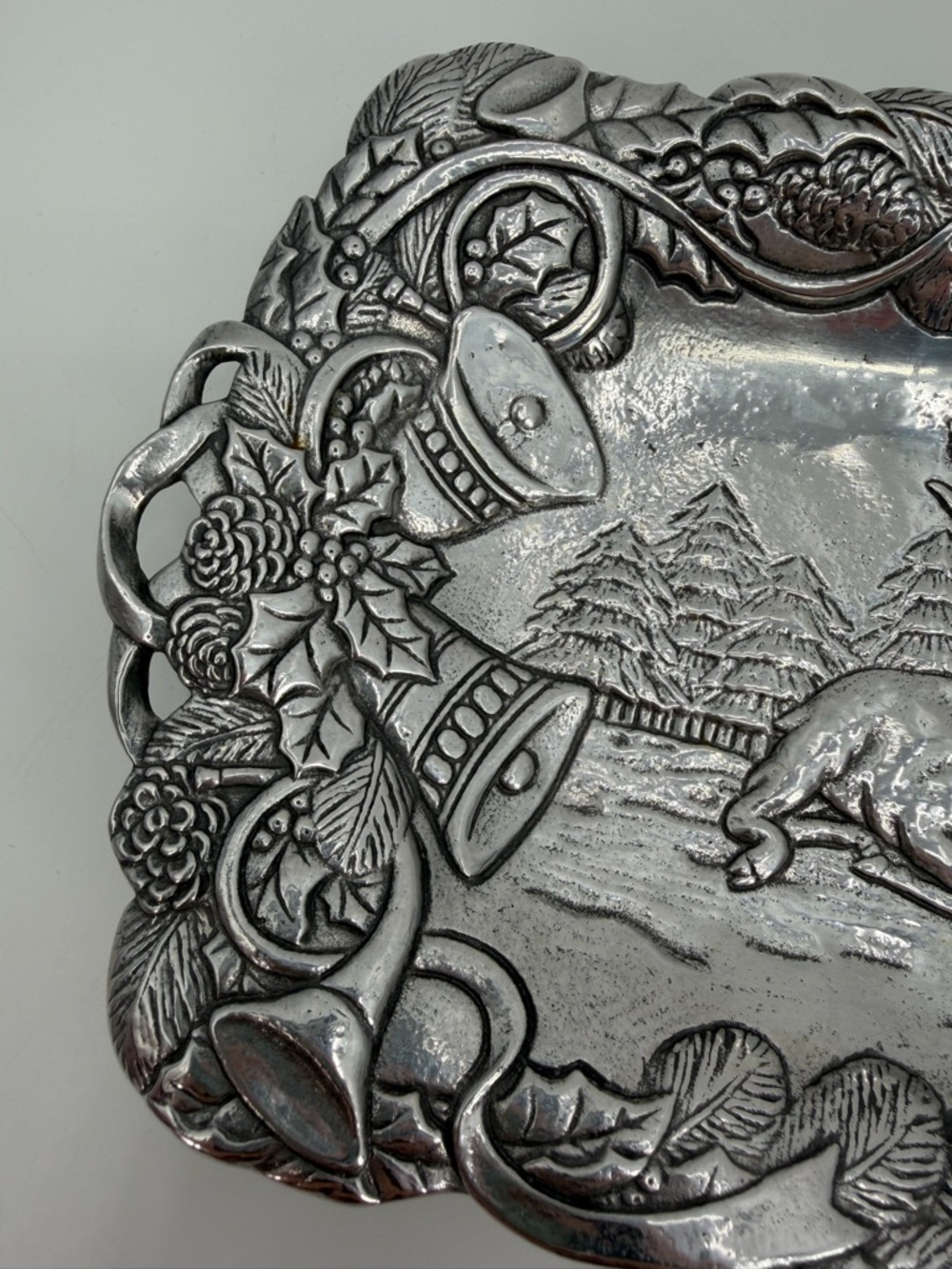 Vintage Arthur Court Serving Bread Tray Platter 1992 Deer Stag 12” Christmas - Picture 3 of 9